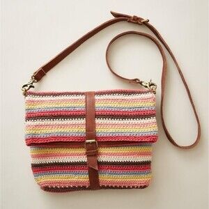 Sundance Anabaglish Yolanda Good Hope Foldover Crochet Colorful Crossbody Bag